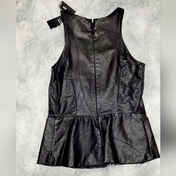 Vegan Leather Tank & Corset Peplum Tops 2pc Bundle, S - Picture 7 of 9